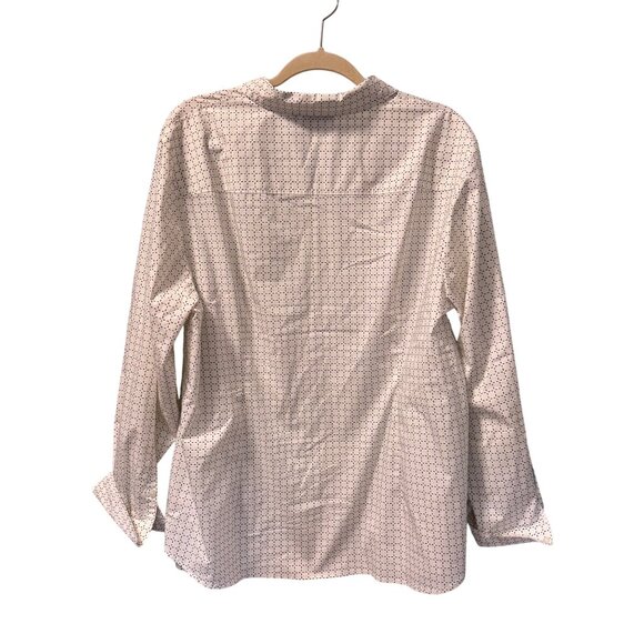 Apt. 9 Womens 2X Button-Up Shirt White With Black Dots Cotton Blend - Picture 7 of 12